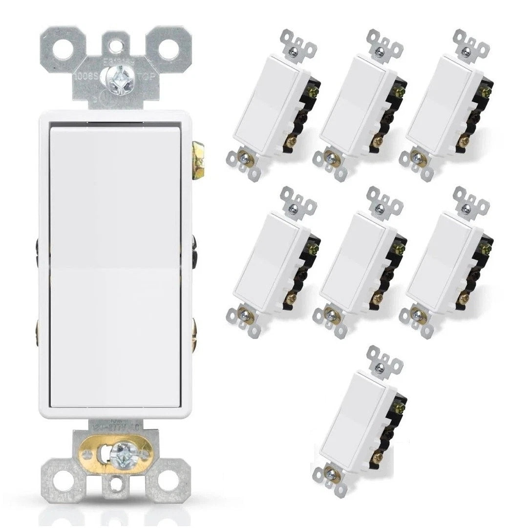 BRAND NEW ~ Set/8 ELEGRP 4-Way Decorative Light Switch 15A 120/277V Self Ground