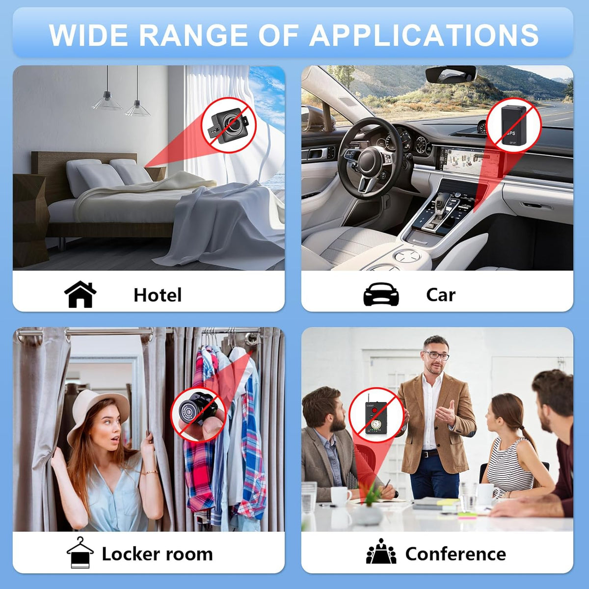 NWT ~ Hidden Camera Detector ~ Bug Wireless Signal Scanner Home Hotel Bathroom