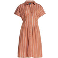 NWT ~ Wide Channel Stripe Copper Pipe Plus Size Fit Flare Cotton Midi Dress ~ 2X