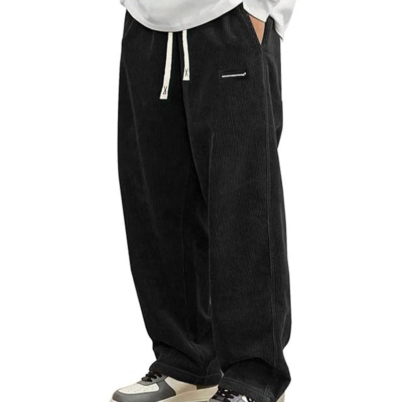 NWT ~ Young Men's Black Corduroy Casual Drawstring Pants ~ Men's Size XS