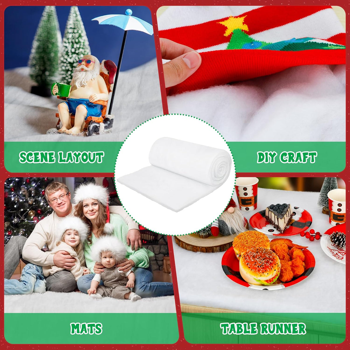 BRAND NEW ~ Thick Fluffy Christmas Fake Snow Blanket Village Decorations Display