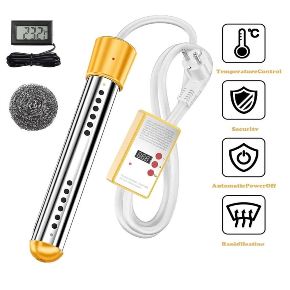 BRAND NEW ~ Yellow 2000W Immersion Portable Submersible Water Heater & Timer
