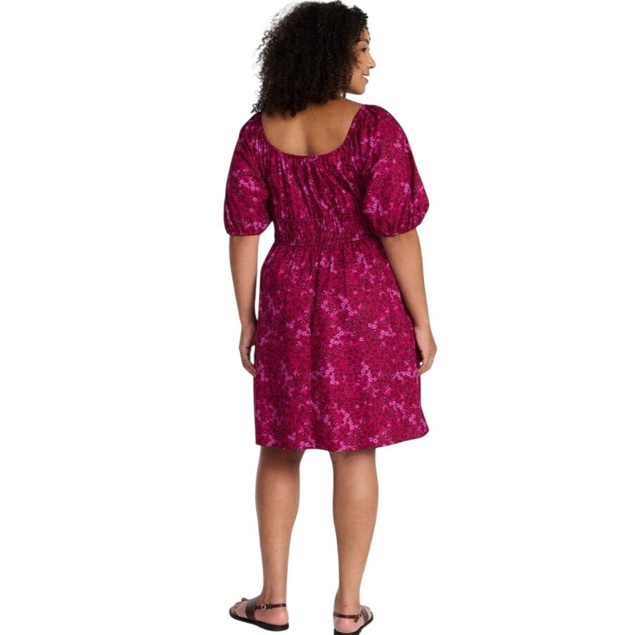 NWT ~ Women's Raspberry Plus Size Knee Length Cinched Waist Cotton Dress ~ 2X