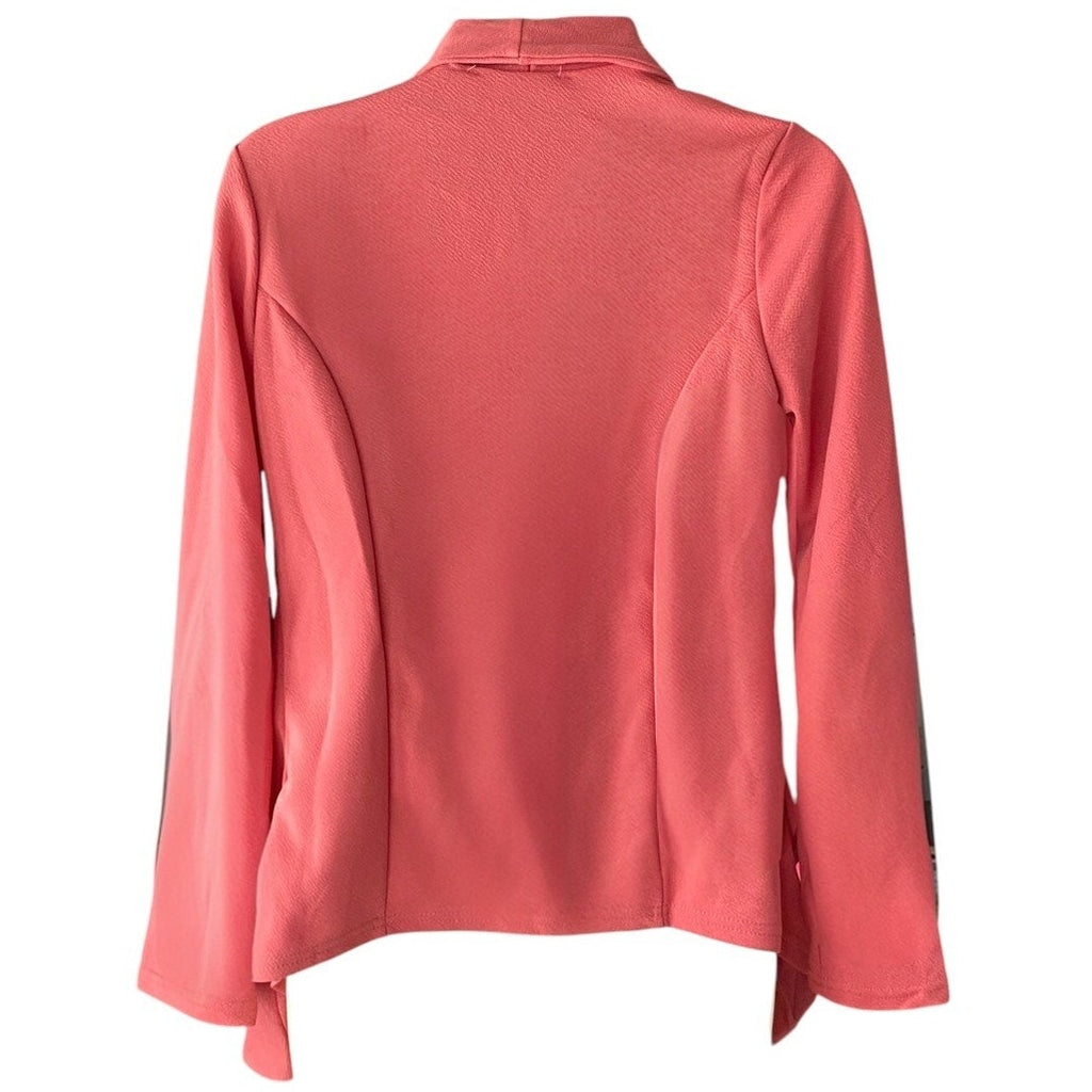 NWT ~ Coral Pink Spring Draped Open Flowing Cardigan L/S Business Jacket ~ SMALL