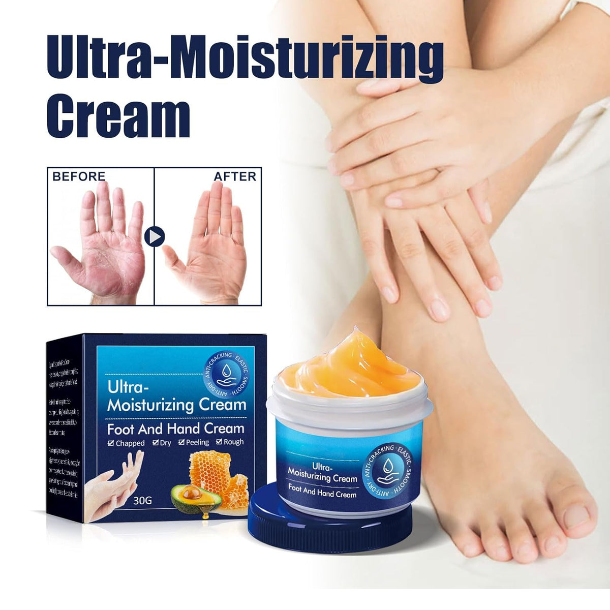 BRAND NEW ~ Ultra-Moisturizing Foot & Hand Cream Beeswax & Shea Butter 1.06oz