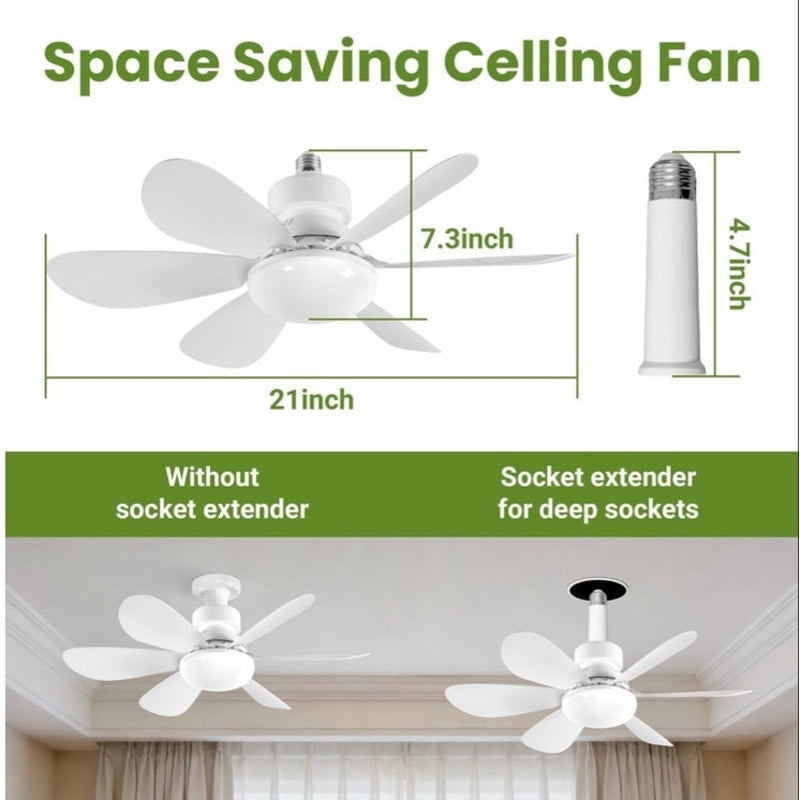 BRAND NEW ~ White Screw-in 3 Speed Ceiling Fan with Light and Remote Control