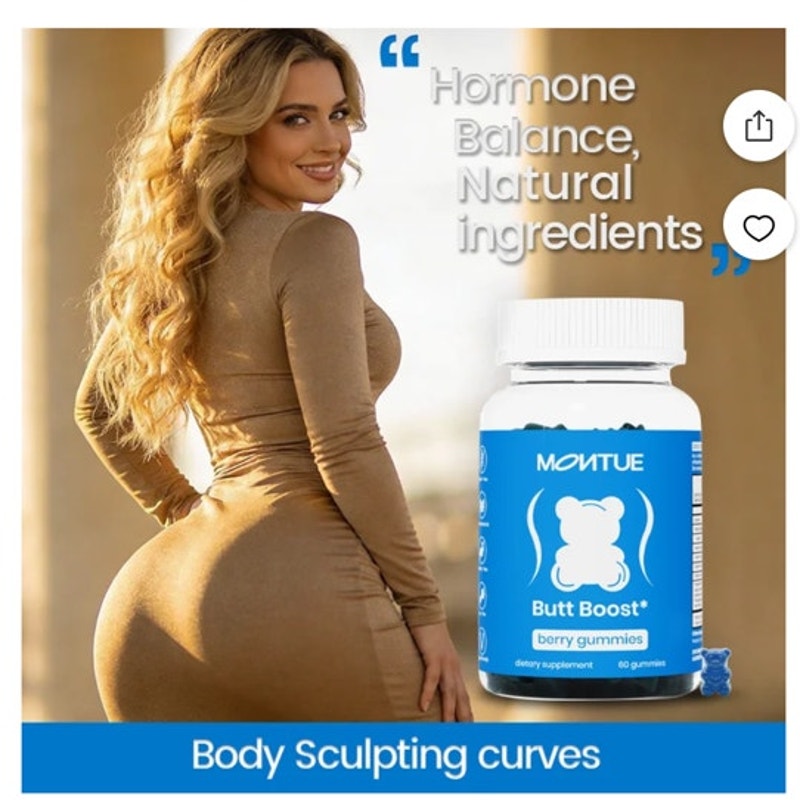BRAND NEW ~ Montue Berry Flavor Workout Aid Breast Max Butt Boost ~ 120 Gummies