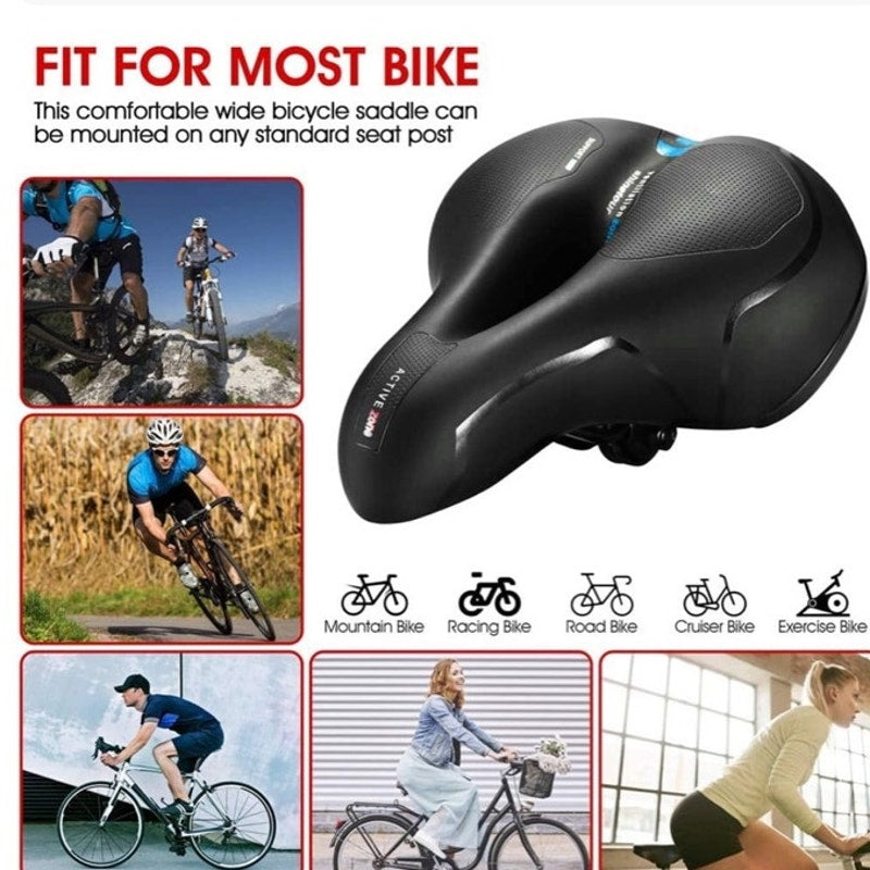BRAND NEW Black Bicycle Memory Foam Cushion Shock Absorbing Waterproof Bike Seat