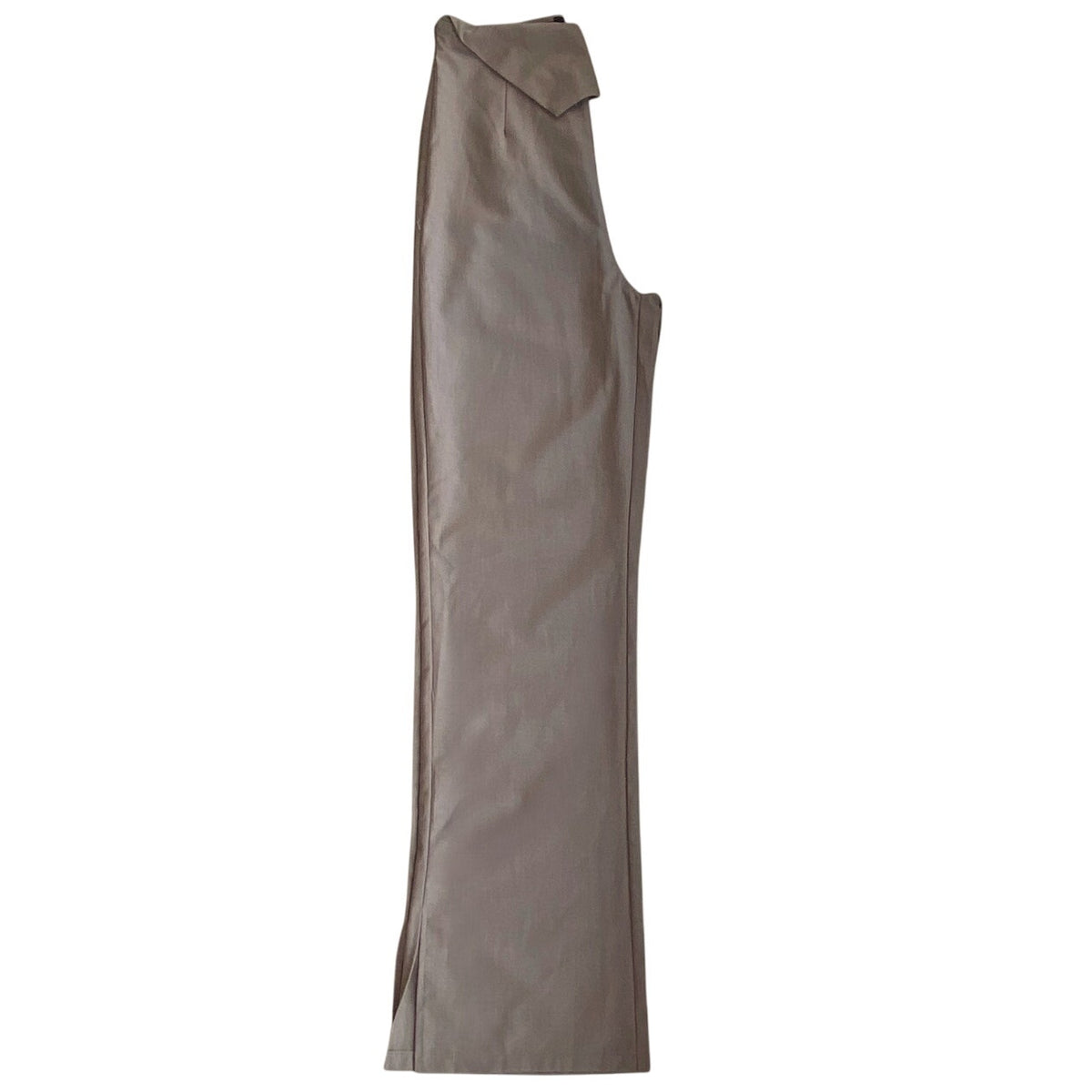 NWT ~ PRETTY LITTLE THING Tan Mushroom Fold Wide Leg Split Hem Trousers Pants ~6