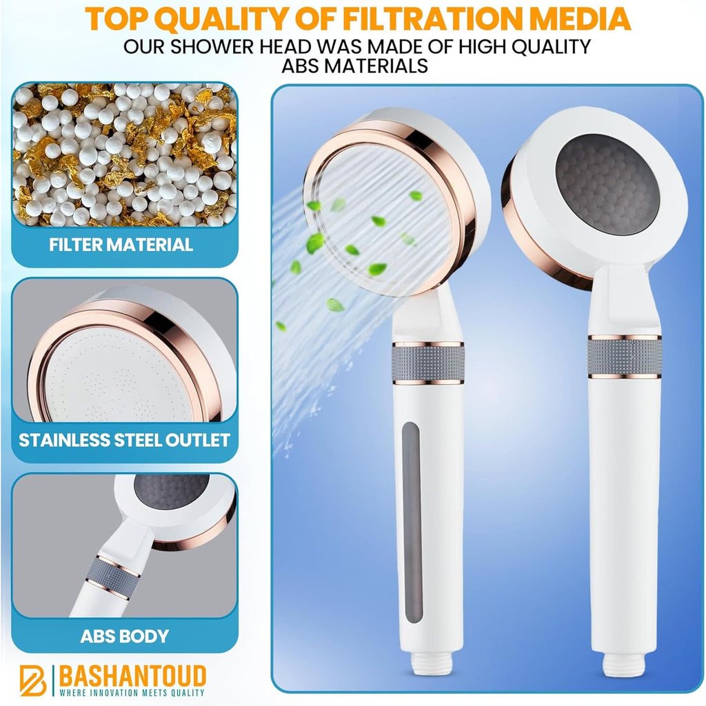 NWT ~ Filtered Handheld Shower Head w/ Control Knob & Filters