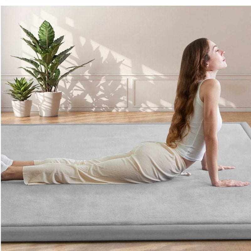 BRAND NEW ~ Light Gray Non Slip Play Mat Area Rug 1.3" Thick Foam ~ 50" x 50"