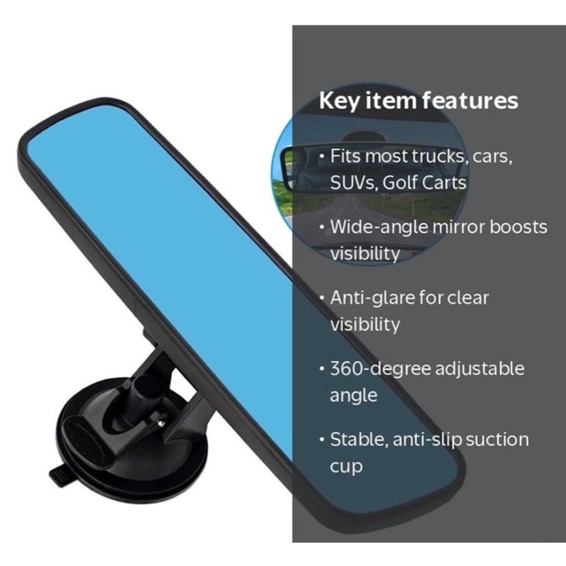 BRAND NEW ~ Universal Interior Anti-Glare Rear View Mirror with Suction Cars etc