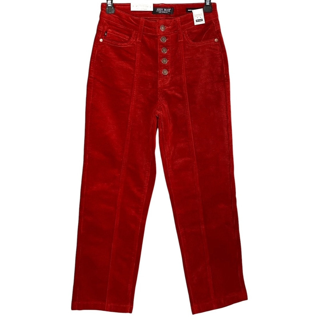 NWT ~ JUDY BLUE Mandy Cord Button Fly Ankle Straight Pants ~ Women's 3 / 26