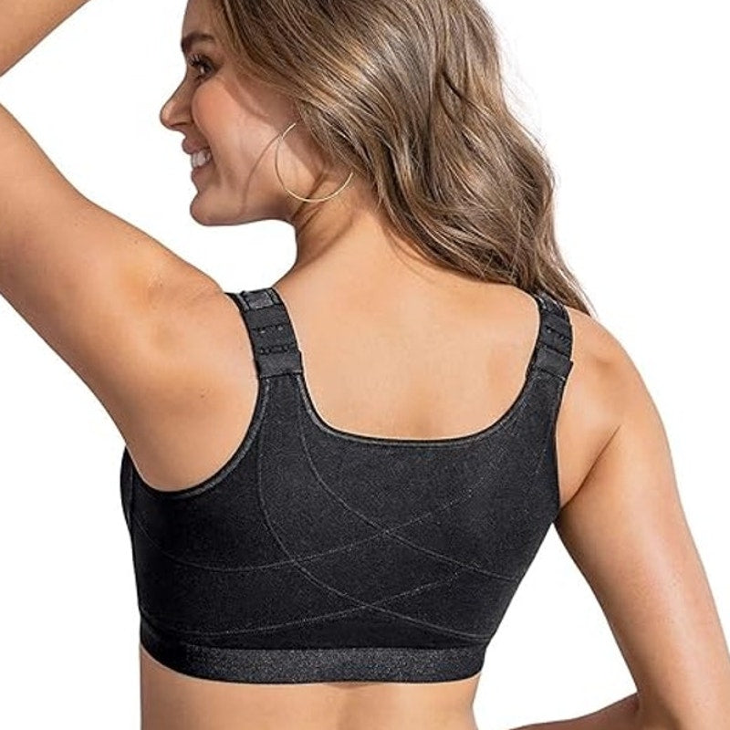 NWT ~ Black Front Closure Posture Corrector Support Bra ~ Women's Size 40D