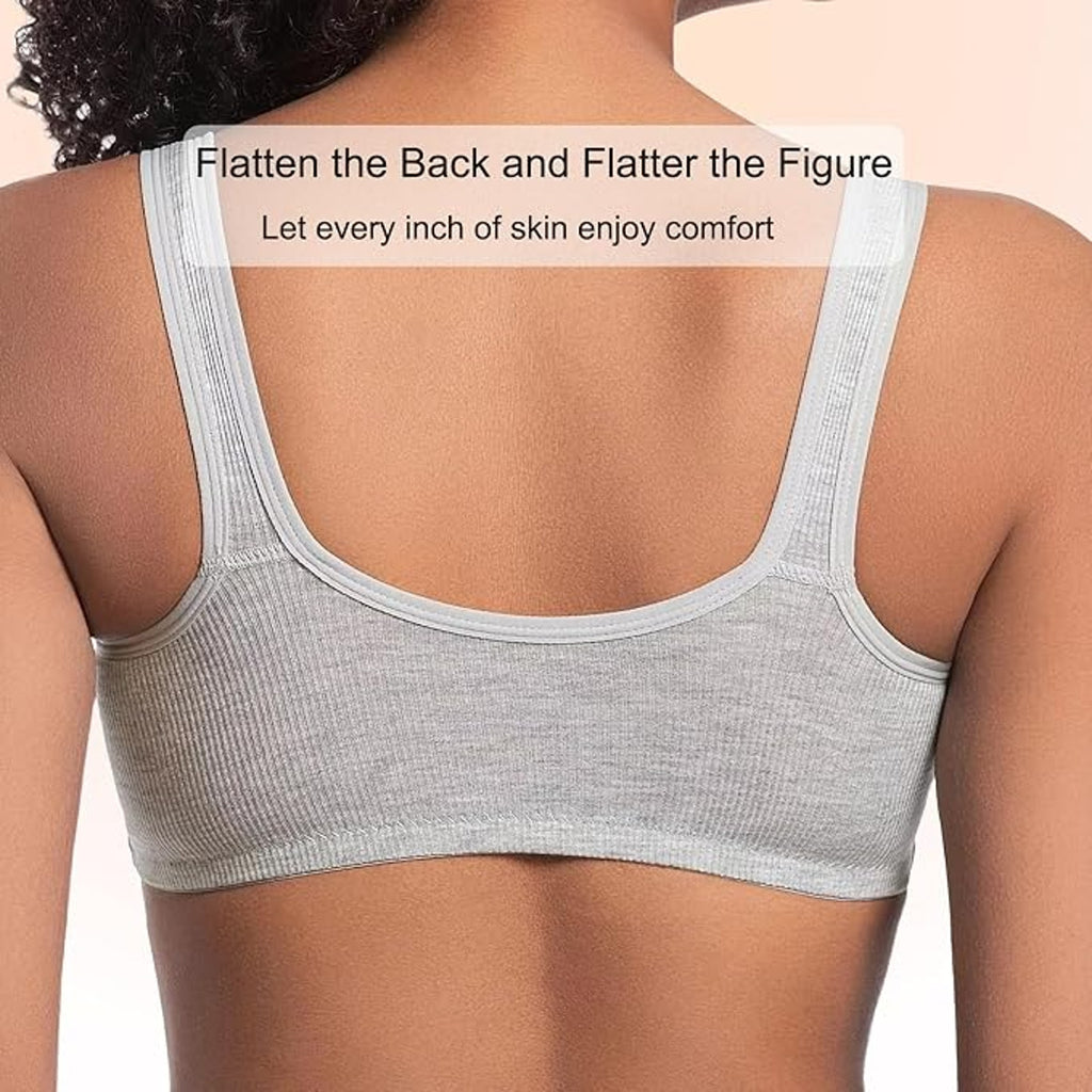 NWT ~ 2 Pack Women's Front Closure Wireless Full Coverage Bras & Nipple Pads ~ L