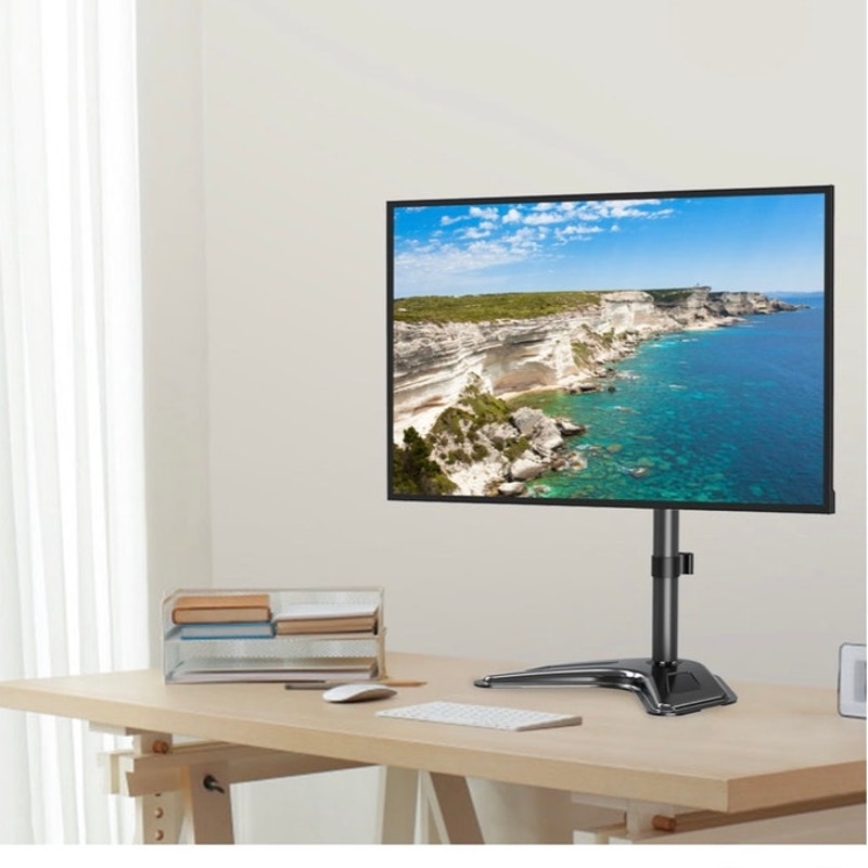 BRAND NEW ~ Black Single Monitor Stand Fits 13" to 32" Screen Desk Monitor Mount