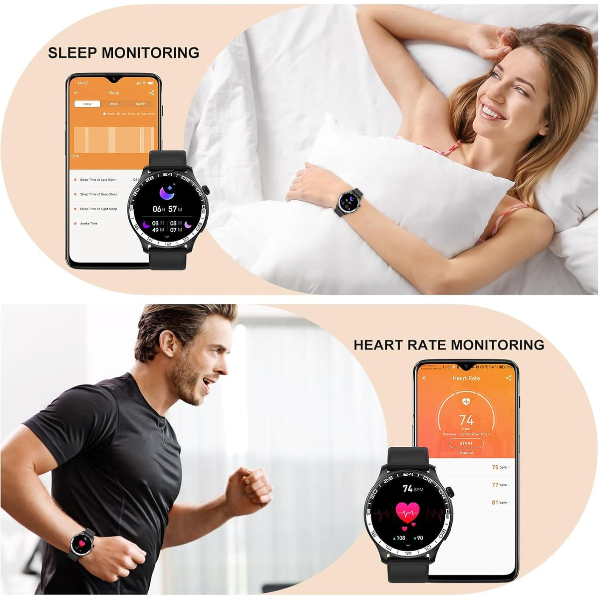 BRAND NEW ~ 40mm Touchscreen Smart Watch Phone & Fitness Tracker 110+ Sport Mode
