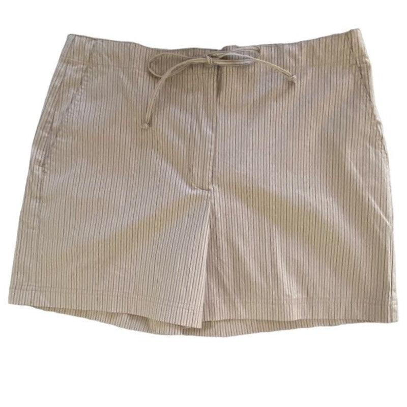 NWT ~ THE LIMITED Tan Pinstripe Drawstring Pockets Summer Shorts ~ Women's 10
