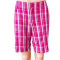 NWT ~ ROUTE 66 Bright Pink Plaid Cotton Casual Pockets Shorts ~ Women's Size 7/8