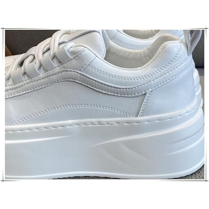 NWT ~ White Breathable Lightweight Faux Leather Platform Sneakers ~ Women's 11.5