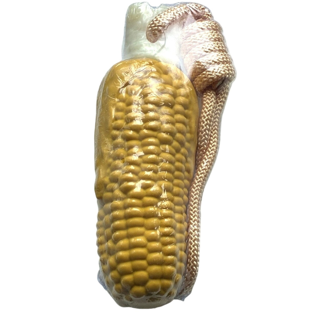 BRAND NEW ~ Corn on the Cob Dog Heavy 'Rubber' Chew Toy & Rope Pull Handle