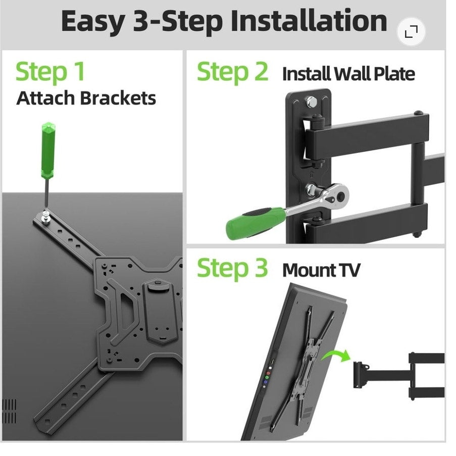 BRAND NEW ~ Full Motion Swivel Arm TV Wall Mount Holds 23" - 65" TVs & 77lbs