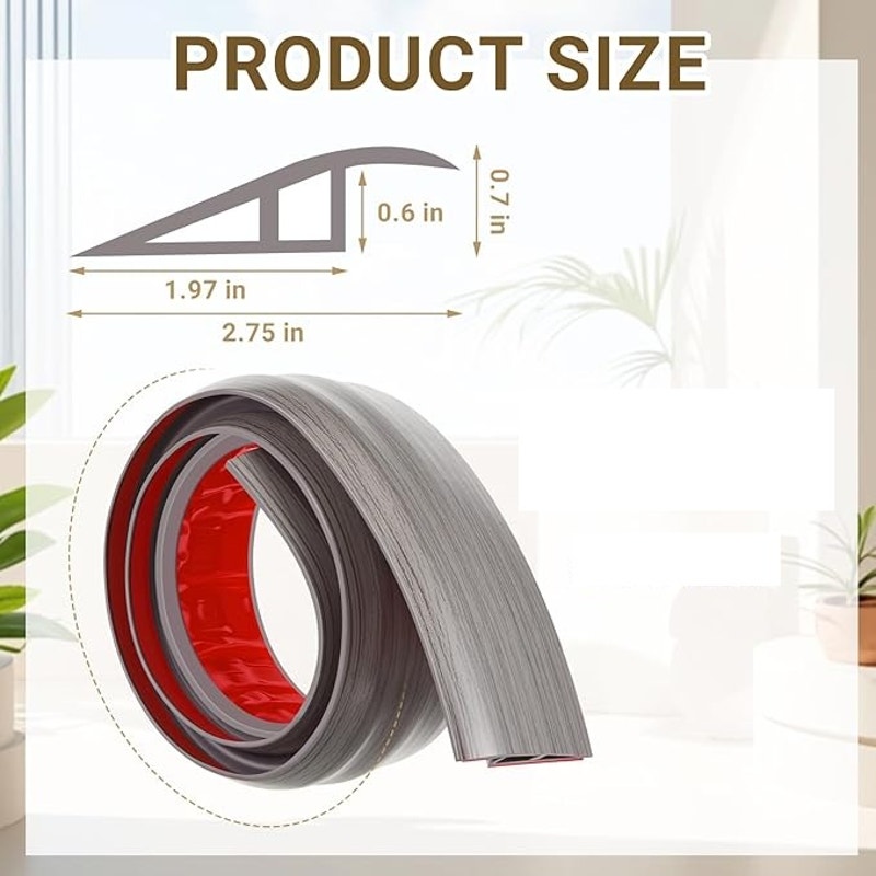 BRAND NEW ~ Gray Oak Ash Door Thresholds Floor Rubber Transition Strip Edge Trim 3x41