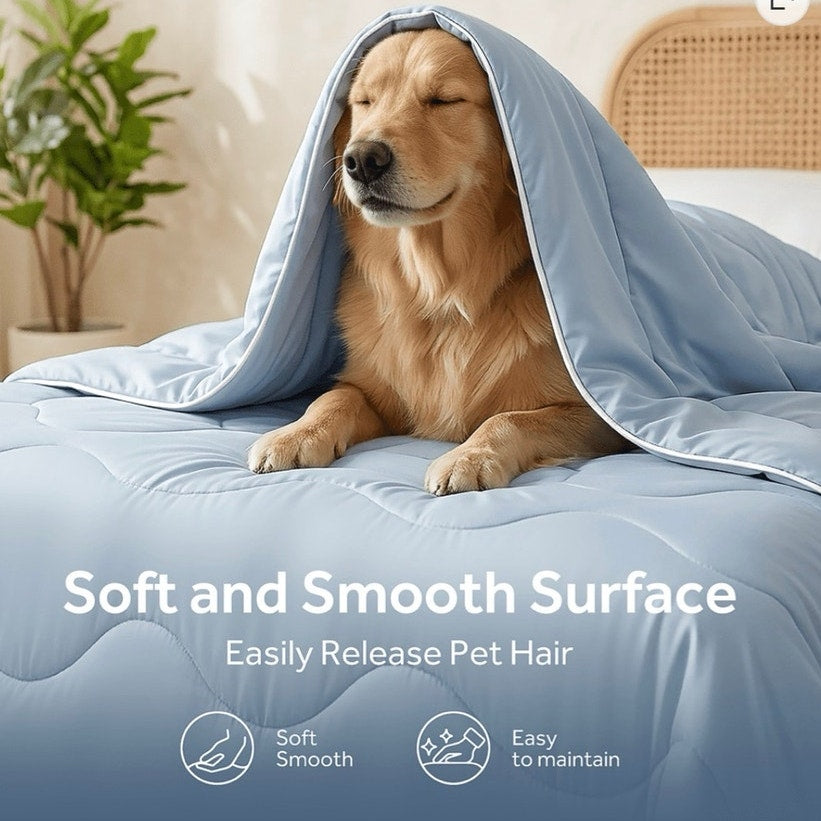 BRAND NEW ~ Blue QUEEN Size Cooling Double Sided Lightweight Blanket Comforter
