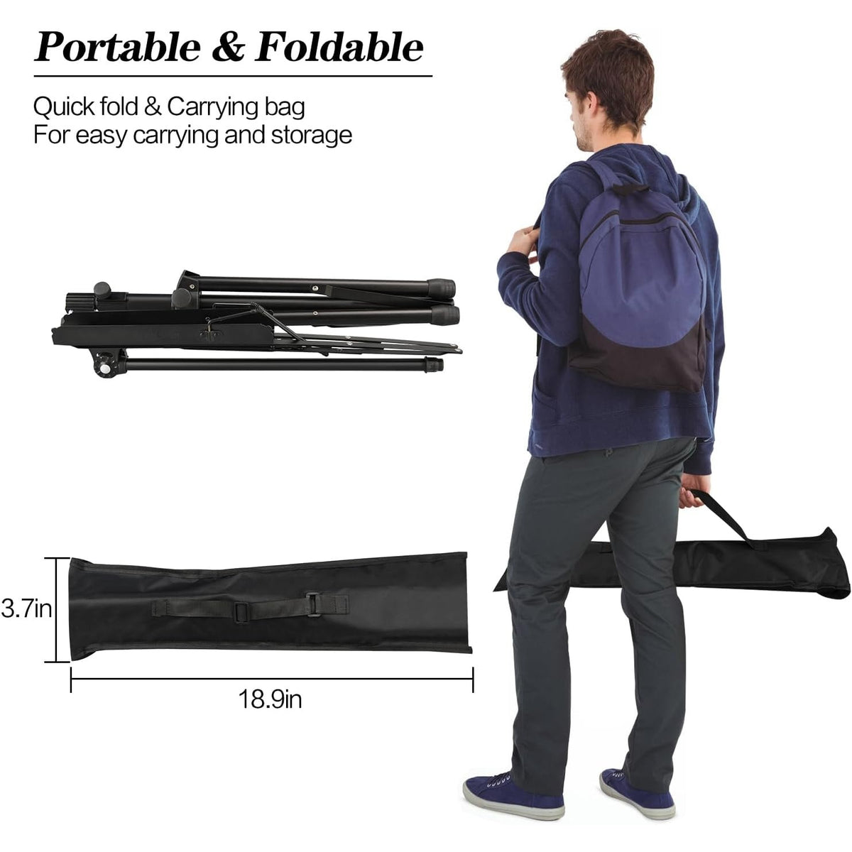 BRAND NEW ~ Black Music Stand with Sheet Clip Holder & Carrying Bag