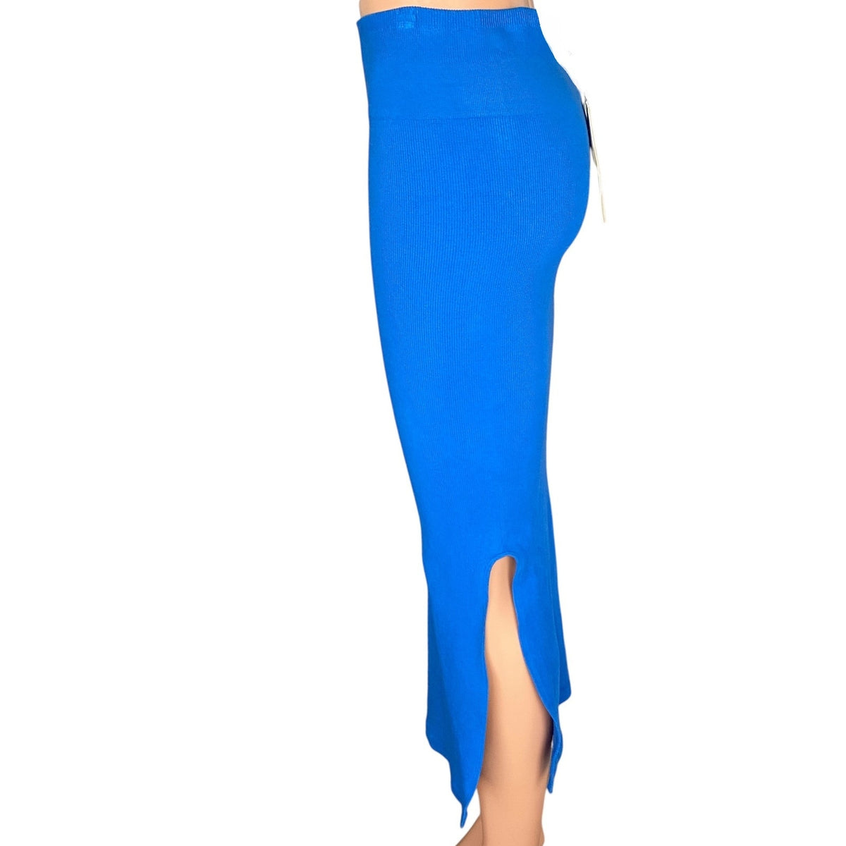 NWT ~ Sexy FABLETICS Bright Blue Long Body Hugging Activewear Slit Skirt MEDIUM