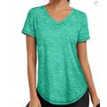 NWT ~ Green Workout Shirt V-Neck Quick Dry Athletic Loose Gym Running Top LARGE