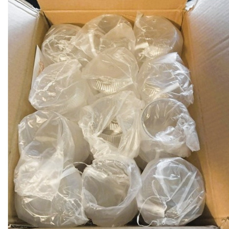BRAND NEW ~ Set/24 Stemless 12 Oz Clear Ribbed Plastic Reusable Wine Glasses