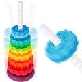 BRAND NEW ~ Colorful Spinning Stacking Toy Rainbow Tower Dual Color Wheels