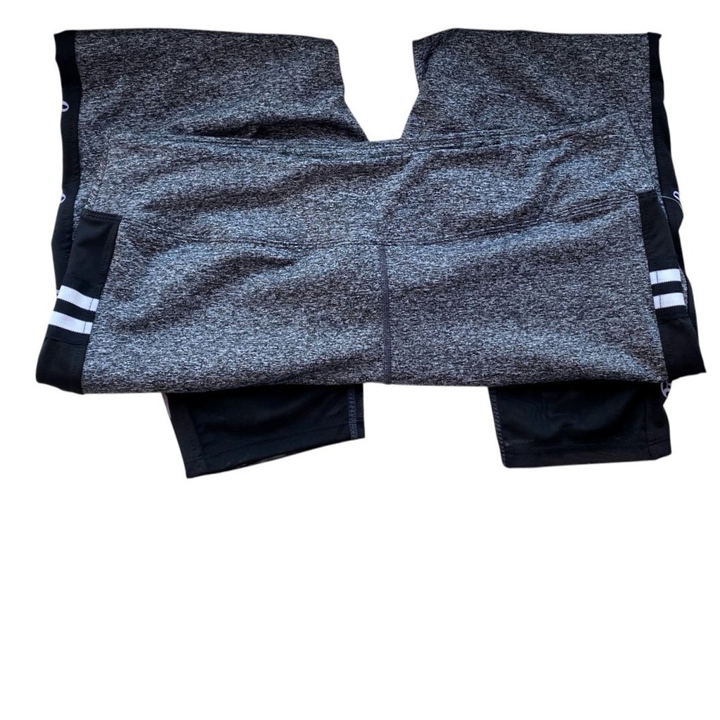 NWT ~ INSPIRED HEARTS Heathered Black "Love" Trim Activewear Leggings ~ Size 1X