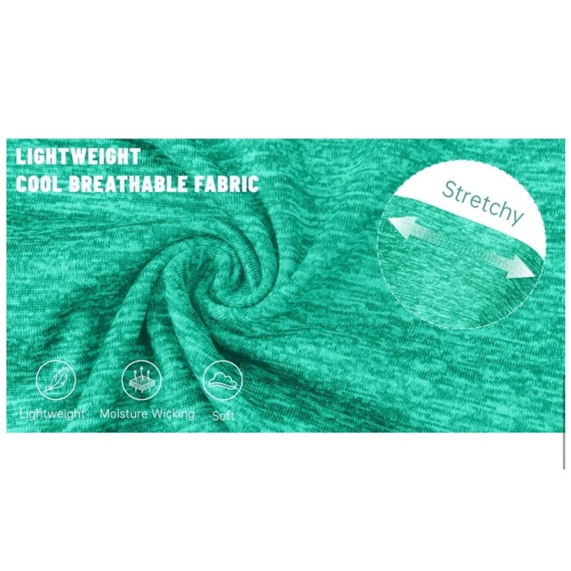 NWT ~ Green Workout Shirt V-Neck Quick Dry Athletic Loose Gym Running Top LARGE