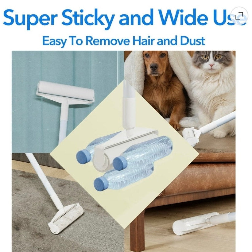 BRAND NEW ~ 4 Pack Extra Sticky Hair Remover Extendable Long Handle Lint Rollers