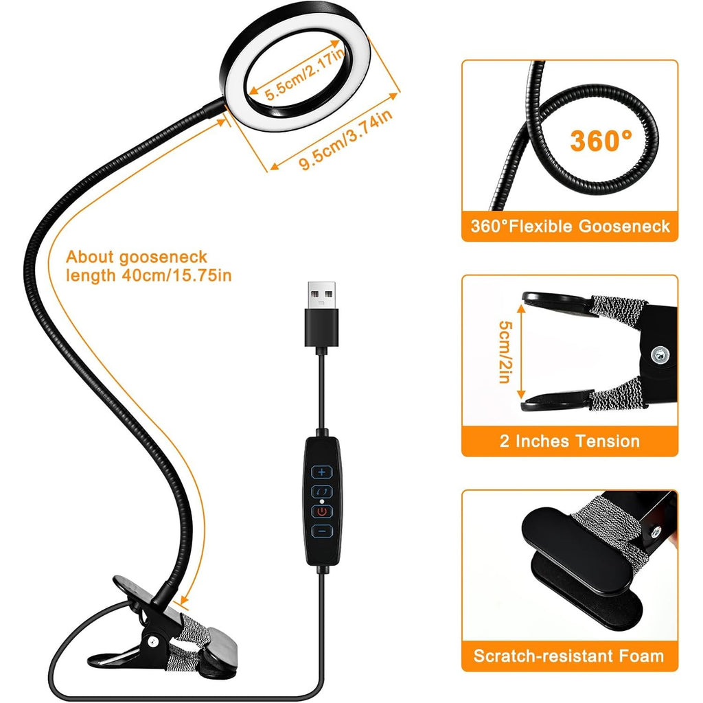 BRAND NEW ~ 10X Magnifying Glass with Light 2 in 1 Magnifying Desk Lamp Timer