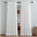 BRAND NEW ~ White Faux Linen Semi Sheer Light Filtering Curtains ~ 52" x 96"