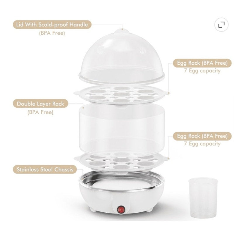 BRAND NEW ~ White 14 Egg Capacity Hard Boiled Rapid Electric Egg Cooker Auto Off