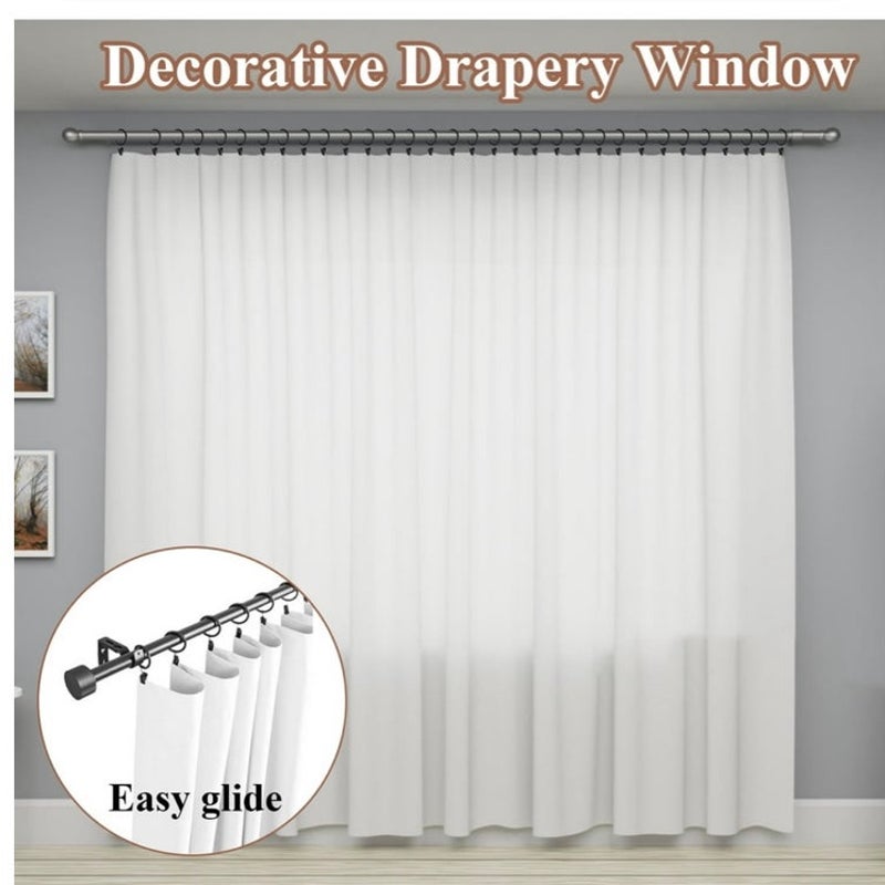 BRAND NEW ~ Set/46 Black Metal Curtain Rings & Clips Drapes Rod 1" Interior Diam
