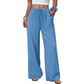 NWT ~ Women's Light Blue Wide Leg & Pockets Drawstring Casual Knit Pants ~ XL
