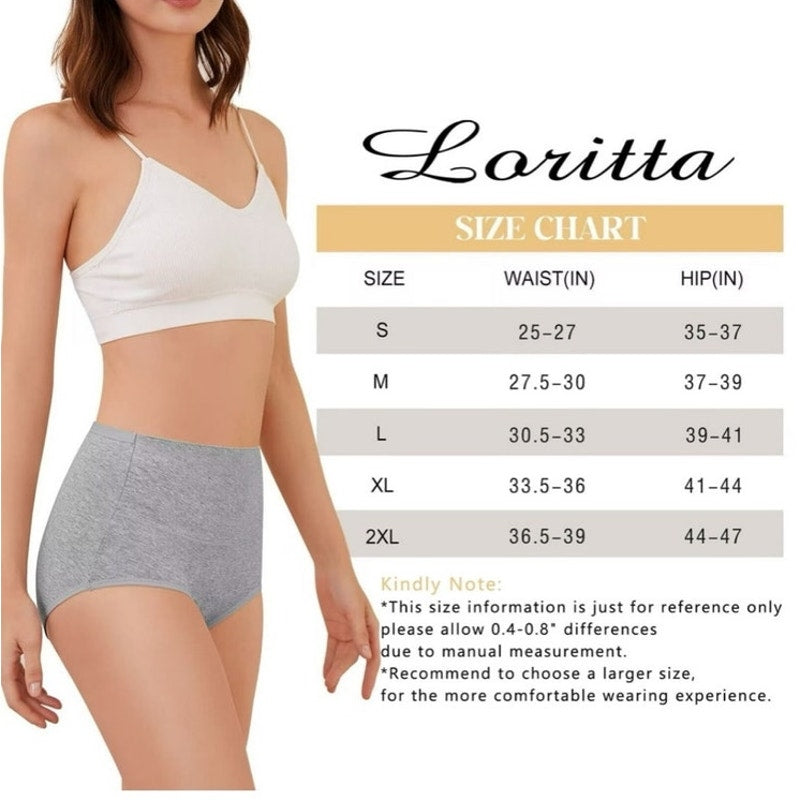 NWT ~ 7 Pack Cotton High Waisted Full Coverage Stretch Soft Ladies Underwear XL