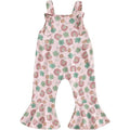 NWT ~ Pink Rainbows & Shamrocks Girls Bellbottom Flare Overalls Pants ~ 12-18M