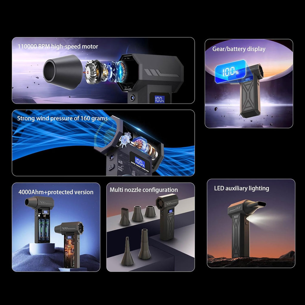 BRAND NEW ~ Multiple Purpose Rechargeable Air Polisher Tool Multi Nozzles LED