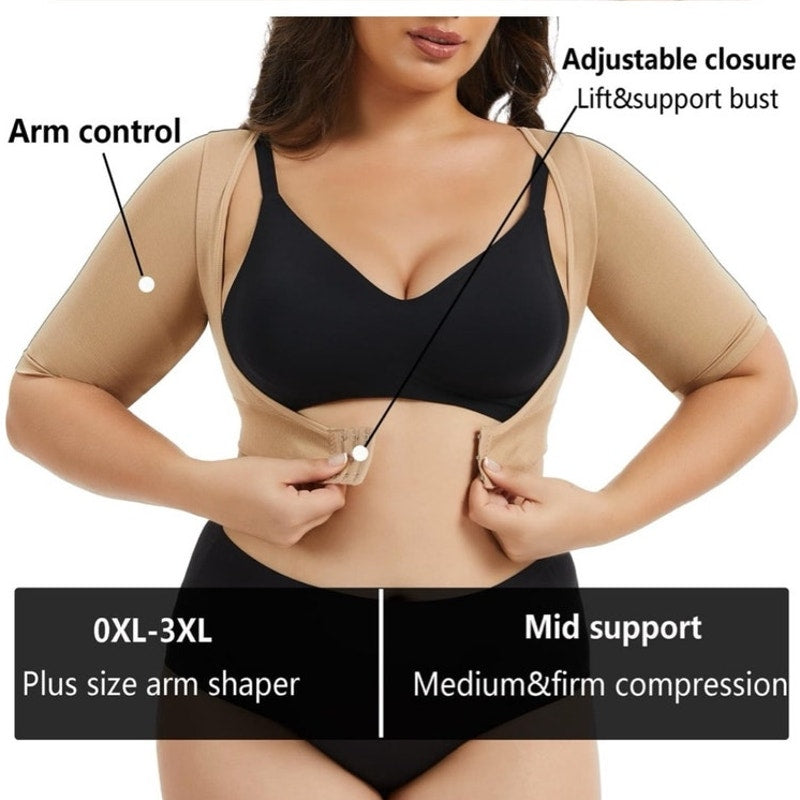 NWT Plus Size Shapewear Upper Arm Shaper Short Sleeve Slimmer Compression Top 1X