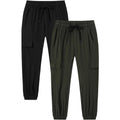 NWT ~ Set/ 2 Black & Army Green Drawstring Cotton Cargo Pants ~ Men's Size SMALL