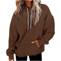 NWT ~ Dark Brown Hoodie Activewear Hooded Sweatshirt ~ Women's Size XL