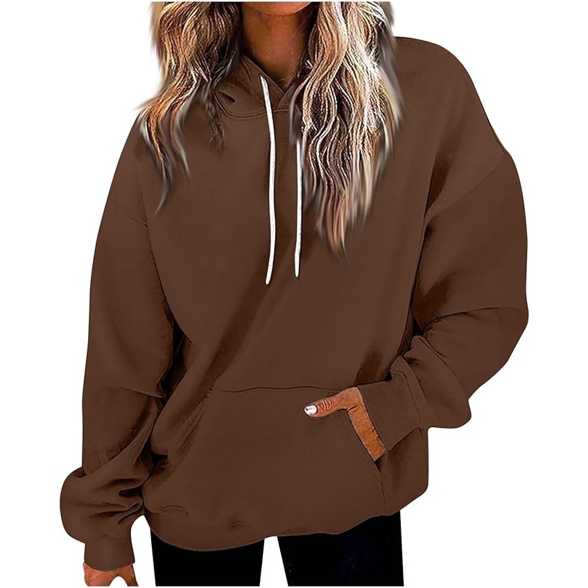 NWT ~ Dark Brown Hoodie Activewear Hooded Sweatshirt ~ Women's Size XL