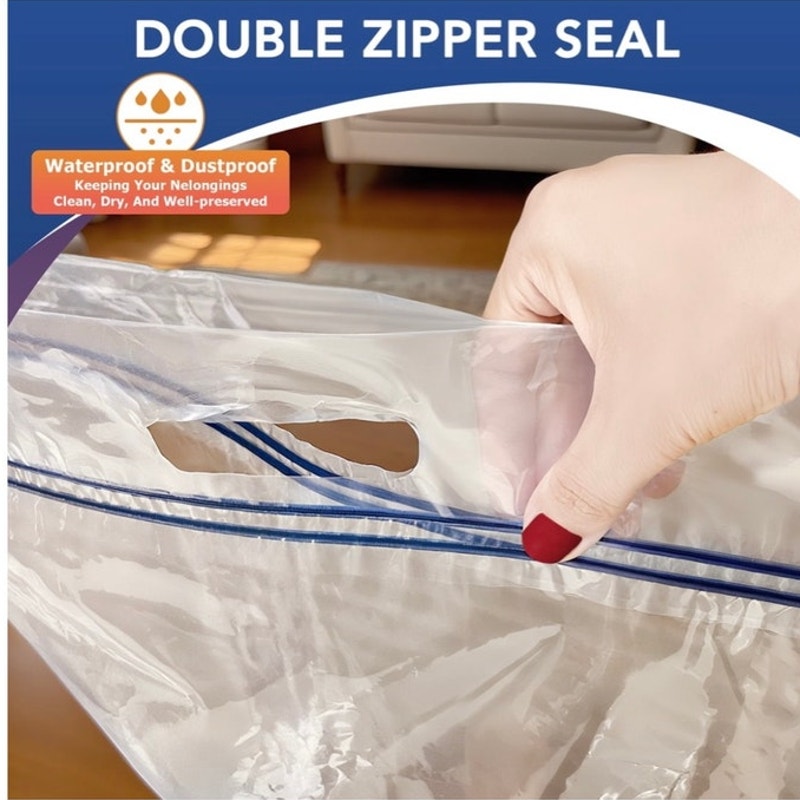 BRAND NEW ~ Set/5 Resealable 15 Gallon Jumbo Durable Storage Bags with Handles