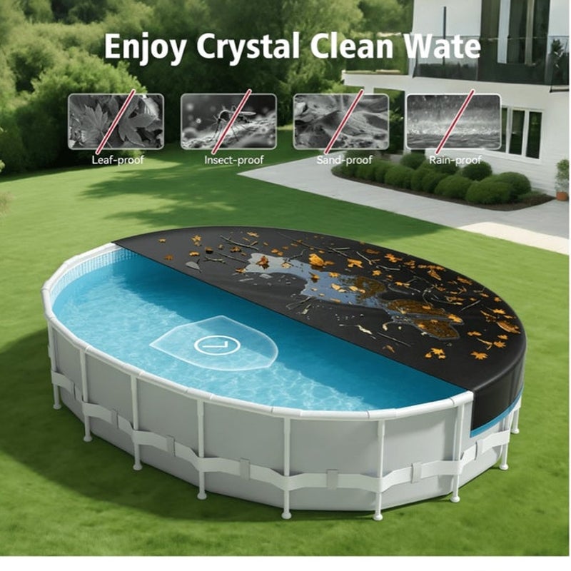 BRAND NEW ~ 12x20ft Waterproof & Dustproof Oval Above Ground Pool Cover & Winch
